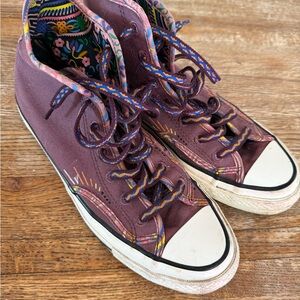 Converse Purple High-Top Sneakers with Multicolor Trim
